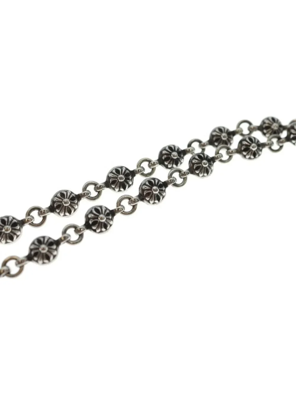 Chrome Hearts 1 Crsbl Chn Sml CH Crs Cross Ball Chain Small CH Necklace Silver